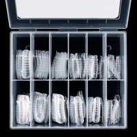 Lot de 120 moules papillon en plastique transparent double forme pour extension rapide des ongles en gel, à usage unique