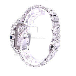 นาฬิกาข้อมือผู้ชายอัตโนมัติสแตนเลสสตีลขนาด 41 มม. คุณภาพสูง ประดับเพชรโมอิสซาไนต์ ดีไซน์หรูหรา สไตล์วินเทจ ฮิปฮอป พร้อมกระจก - Product Image 4