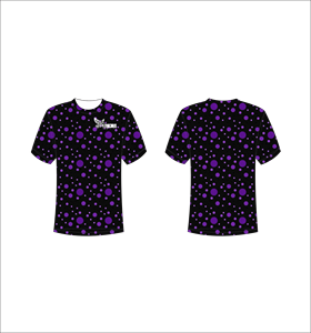 T-shirt à manches courtes pour homme, motif à pois noirs et violets, col rond, coupe classique, vêtement décontracté, impression par sublimation, polyester à séchage rapide - Product Image 1