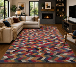 Handmade Modern Tribal Carpet Colorful Wool Jute Area <b>Rug</b> Indian Dhurrie Decor Geometric <b>Boho</b> Kilim Farmhouse Living Room - Product Image 3