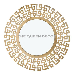 Modern Look Round Shape <b>Gold</b> Aluminum Metal Wall <b>Mirror</b> <b>Frame</b> With Usage Minimalistic Room Wall Mounted Home Decoration - Product Image 4