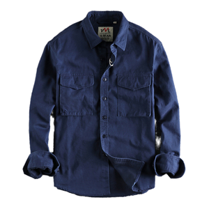 Camisa de algodón lavado para hombre, estilo cargo, para senderismo al aire libre, con etiquetas y insignias tejidas personalizadas - Product Image 6