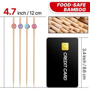 Palillos para Cócteles de 100 Unidades, Palillos Decorativos de 4.7 Pulgadas para Aperitivos y Bebidas, los Colores Pueden Variar - Product Image 2