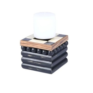 Support de bougie de luxe fait main en bois avec finition noyer, design personnalisé, taille sur mesure - Product Image 6