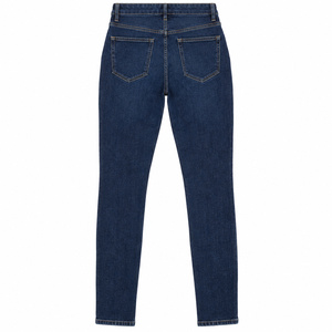 Jeans Ajustados de Cintura Alta para Mujer, Pantalones de Mezclilla Azul Oscuro Clásicos de Longitud Completa, Venta al Por Mayor, Marca Privada - Product Image 2