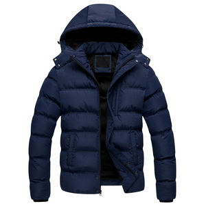 Chaqueta Acolchada con Capucha para Hombre, Diseño Color Block, Cuello Alto, Cierre de Cremallera, Resistente al Viento, Invierno, Informal, Gruesa, Relleno de Poliéster, 2026 - Product Image 6