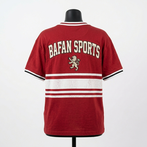 Camiseta de Rugby para Mujer, Algodón y Poliéster, Diseño de Paneles con Rayas Rojas y Blancas, Impresión de Pantalla, Logotipo Personalizado - Product Image 2