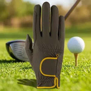 Gant de golf en cuir PU marron avec écran tactile, paume antidérapante, unisexe, main droite, fermeture à enfiler, gant de sport - Product Image 5