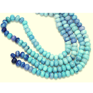 Perles Rondelles en Opale Bleue Pigeon : Perles de Qualité, 7-10mm, pour la Fabrication de Bijoux en Pierres Précieuses - Product Image 2