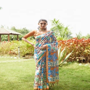 Saree en tissu de coton d'excellente qualité pour femmes vêtements ethniques pour mariage de fournisseur indien - Product Image 3