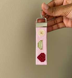 Artistic Handmade Beaded Embroidery <b>Keyring</b> for <b>Women</b>, Decorative Bag Accessory for Handbags, Travel Bags and Everyday Fashion - Product Image 3