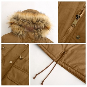 Women's Winter Corduroy <b>Fur</b> Hoody <b>Parka</b> Jacket with Pearls Waterproof & Durable Puffer Plus Size - Product Image 6