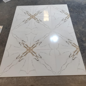 Carreaux de sol en céramique imprimés numériquement 600x600mm, surface brillante, couleur blanche, utilisation moderne pour villa - Product Image 6
