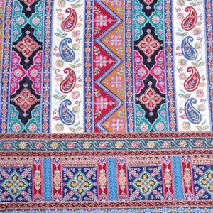 Off-<b>White</b> Crepe Embroidery Fabric 54 Inch Daman Border Material for Kurti Tunics Anarkali Gowns Suit Sets Salwar Kameez <b>Lehenga</b> - Product Image 1