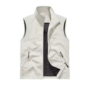 Chalecos ligeros para hombre para primavera y verano, chaquetas sin mangas con múltiples bolsillos con cremallera, chalecos casuales con cremallera para actividades al aire libre - Product Image 1