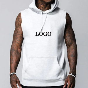 Fabricant de t-shirts personnalisés sérigraphiés, streetwear vintage, débardeurs à capuche en coton pour hommes, coupe ample, sans manches - Product Image 3