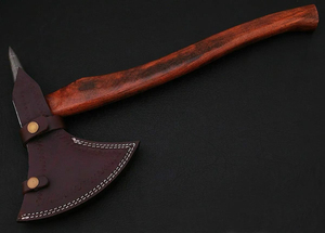 Damascus Steel Tomahawk <b>Axe</b> With Wooden Handle For Survival Use Multi-Purpose Use Silver Color Wooden Handle Climbing - Product Image 4