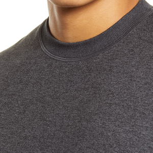 Sudadera de Cuello Redondo para Hombre, Color Gris Oscuro Sólido, Tejido de Algodón, Estilo Casual, Corte Regular, para Otoño - Product Image 5
