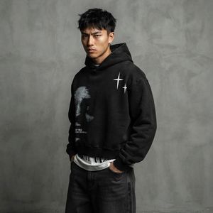 Sudadera con Capucha de Invierno AIRO INDUSTRIES, de Felpa Gruesa de Algodón, con Cordón Ajustable, Corte Regular, Color Sólido, Informal, Transpirable y de Secado Rápido - Product Image 2