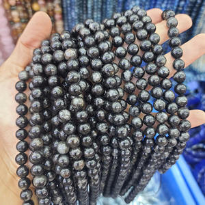 Perles en Arfvedsonite et Astrophyllite noires, pierres précieuses naturelles authentiques, vente en gros, article très demandé pour la bijouterie - Product Image 1