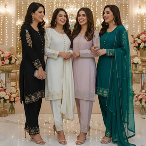 Kameez style Farshi : chemise en soie, magnifique collection pour l'Aïd. - Product Image 1