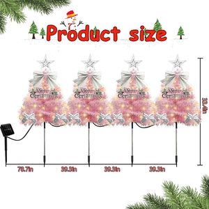 4 Pack Mini Xmas Solar Pathway <b>Lights</b> Waterproof DIY Outdoor Christmas <b>Tree</b> Stake Decorations Christmas <b>Tree</b> Ornament - Product Image 5