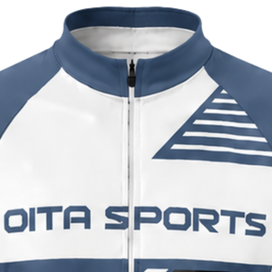 Ensemble maillot et short de cyclisme bleu ardoise et blanc, manches courtes, fermeture éclair intégrale, respirant, rembourré, pour la course à vélo, l'entraînement et les performances sportives - Product Image 3