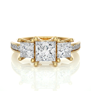 Round & Princess Cut 18K Gold Lab Grown Diamond <b>Ring</b> 2.15CT Round Cut 13 <b>Stone</b> <b>Men</b>’s Jewelry <b>for</b> Wholesale Export - Product Image 5