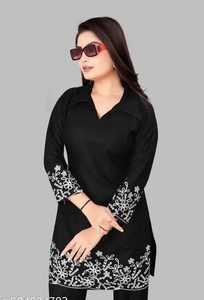 Cotton Embroidered Indian/Pakistani Floral <b>Kurta</b> Pant Set <b>Women</b> Casual Daily Office Wear All Seasons Fit Recycled Materials - Product Image 2