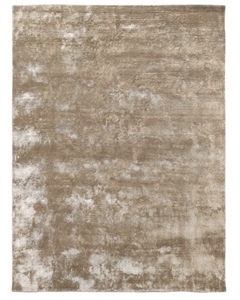 Tapis en soie champagne tissé à la main : design minimaliste moderne - Product Image 6