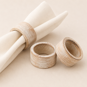 Whitewashed Wooden Napkin <b>Rings</b> Set Handcrafted Modern Eco-Friendly Durable Serviette Holders Wedding Party Table Decor Hotel - Product Image 1
