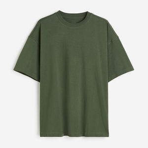 Vêtements 2026 T-shirts personnalisés à épaules tombantes en coton épais 100% coton, coupe courte et oversize, tricotés, vierges, OEM - Product Image 4