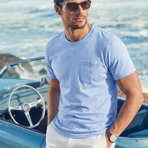 T-shirts pour hommes de qualité supérieure, manches courtes, 100 % coton, en vente, nouveau design, col rond, coupe ajustée, couleur unie. - Product Image 2