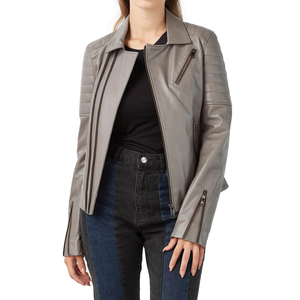 Women's Stylish Trendy Breathable Zipper Winter <b>Jacket</b> High Quality Knitted <b>Leather</b> <b>Long</b> Sleeved Customized Finished - Product Image 5
