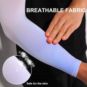 Manchons de compression unisexes personnalisables avec logo, respirants, 100 % polyester, anti-UV, séchage rapide - Product Image 6