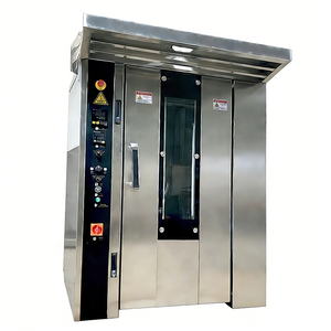 Horno Rotatorio Comercial HELAXEN de Acero Inoxidable a Gas con Aire Caliente, Control Digital, Pantalla LED, Exterior Frío al Tacto y Botones Fáciles de Presionar - Product Image 1