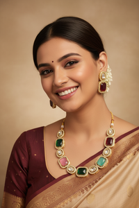Collier Kundan en moissanite SKU- AN 372 MK - Product Image 3