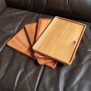 Bandeja Rectangular de Madera Hecha a Mano, Bandeja de Madera Natural para Servir Desayuno, Té, Café, Mesa de Comedor, Cocina, Restaurante, Hotel - Product Image 3
