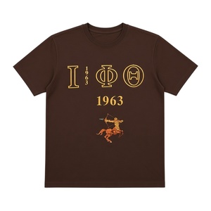 Iota Phi Theta T-shirt marron pour homme 1963 avec motif Centaure et lettres grecques, manches courtes, col rond, en coton, pour fraternité, décontracté, campus - Product Image 4