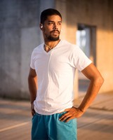 T-shirt à manches courtes pour homme, imprimé géométrique respirant, col rond, coupe classique, polyester, haut de sport