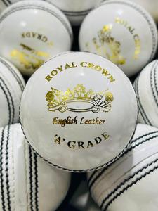 Balle de cricket en cuir blanc Royal Crown, conforme aux réglementations MCC, qualité supérieure, 5 1/2 oz, 50 overs, vente flash, balle dure en cuir - Product Image 3