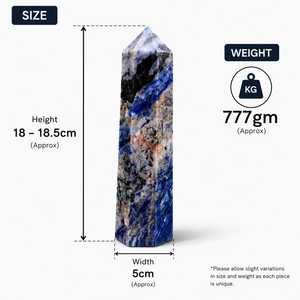 Tour de cristal de sodalite naturelle, pierre de guérison |   Pointe de Sodalite Bleue pour la Méditation, le Reiki et la Décoration Intérieure - Nouvel An Chinois, Thanksgiving - Product Image 6