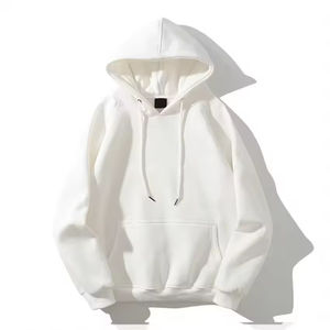 High Quality Cotton Terry Oversize Hoodie for Men Custom Streetwear <b>Thick</b> <b>Fleece</b> Drop Shoulder Knitted Plain Blank Hoodies - Product Image 2