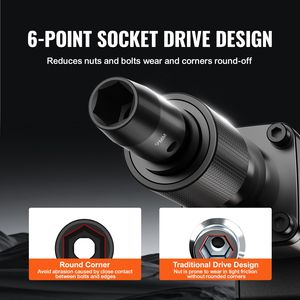 Set di chiavi a bussola a impatto da 14 pezzi, attacco da 3/8 pollici, metrico 7-20 mm, a 6 punte, in acciaio legato CrMo, con funzione esagonale, a profilo ribassato, per riparazioni auto, con numerazione facile da leggere - Product Image 4