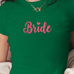 Camiseta de punto corta con estampado de moda para mujer, estilo Y2K, con letras cursivas de novia, corte ajustado - Product Image 4