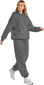 Conjunto de Sudadera con Capucha Oversize y Pantalones de Chándal de Forro Polar Premium para Mujer, Conjunto Deportivo de Sudadera con Capucha y Pantalones de Chándal para Mujer - Product Image 5
