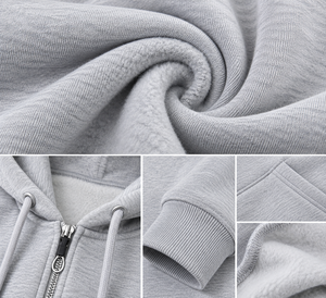 Sudadera con capucha para mujer, con cremallera completa, de algodón grueso, estilo oversize, informal, para streetwear, con bolsillos y logotipo personalizado - Product Image 6