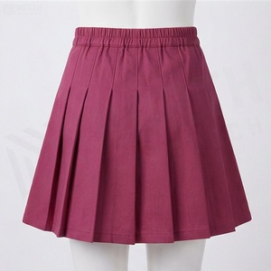 <b>Women</b> Pleated Mini Skirt Solid Color Regular Waist Polyester All Seasons Casual Style - Product Image 2