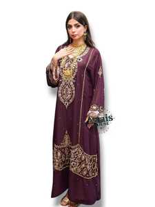 AWAIS HOUSE Kaftan ethnique islamique pour femmes, Caftan marocain à manches longues, Vêtement de festival musulman, Vêtement du Ramadan - Product Image 4