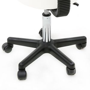 Sgabello Regolabile in Plastica Bianca con Schienale Rotondo per Arredamento da Salone - Product Image 6